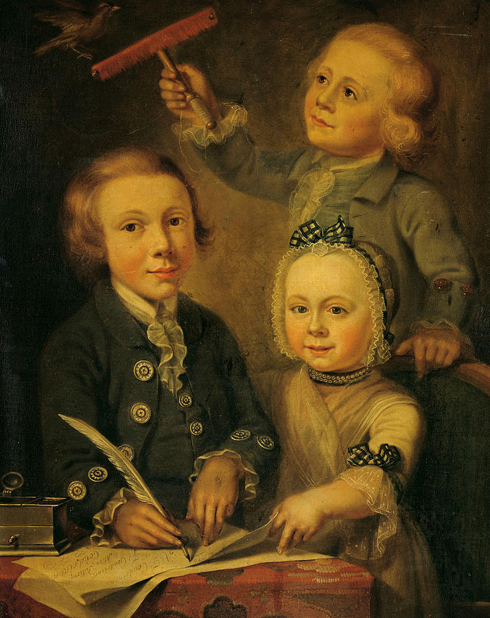 Portrait of the Children of Barend Goudriaan Painting by Cornelis van Cuylenburgh