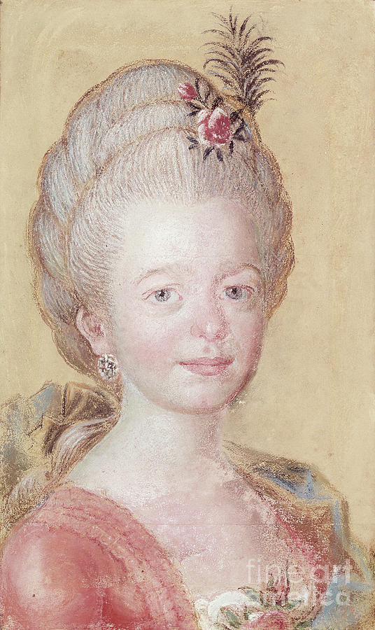 Portrait Of The Daughter Of Carl Linnaeus, Pastel On Paper Painting by Swedish School
