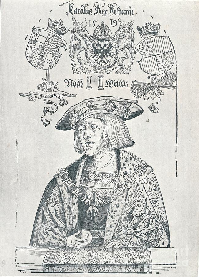 Portrait Of The Emperor Charles V, 1519 Drawing by Print Collector