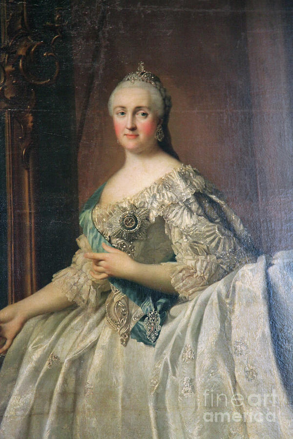 Portrait Of The Empress Catherine Drawing by Print Collector