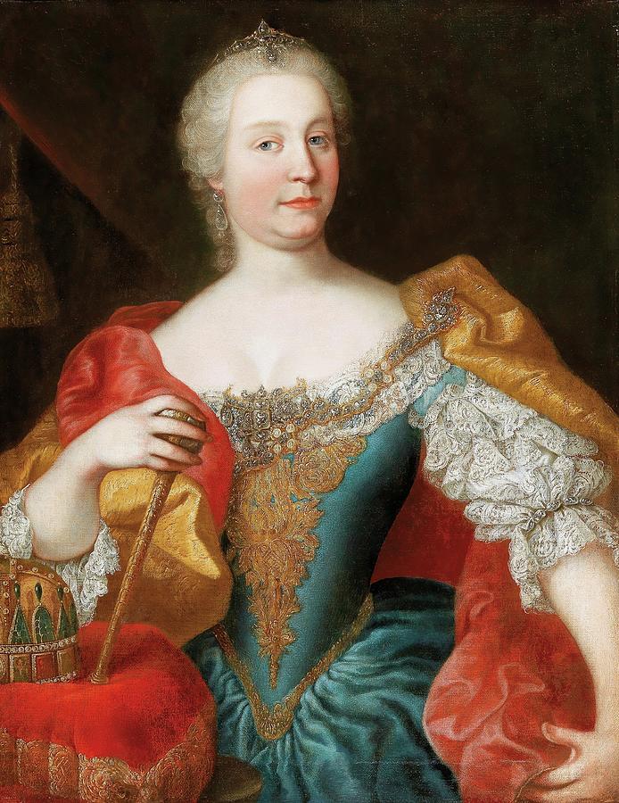 Portrait Of The Empress Maria Theresia Queen Of Hungary By Workshop Of Martin Van Meytens