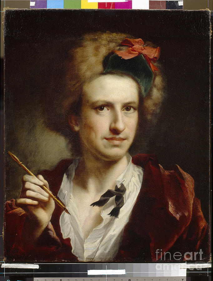 Portrait Of The Engraver Francesco Bartolozzi, 18th Century Painting by Anton Raphael Mengs