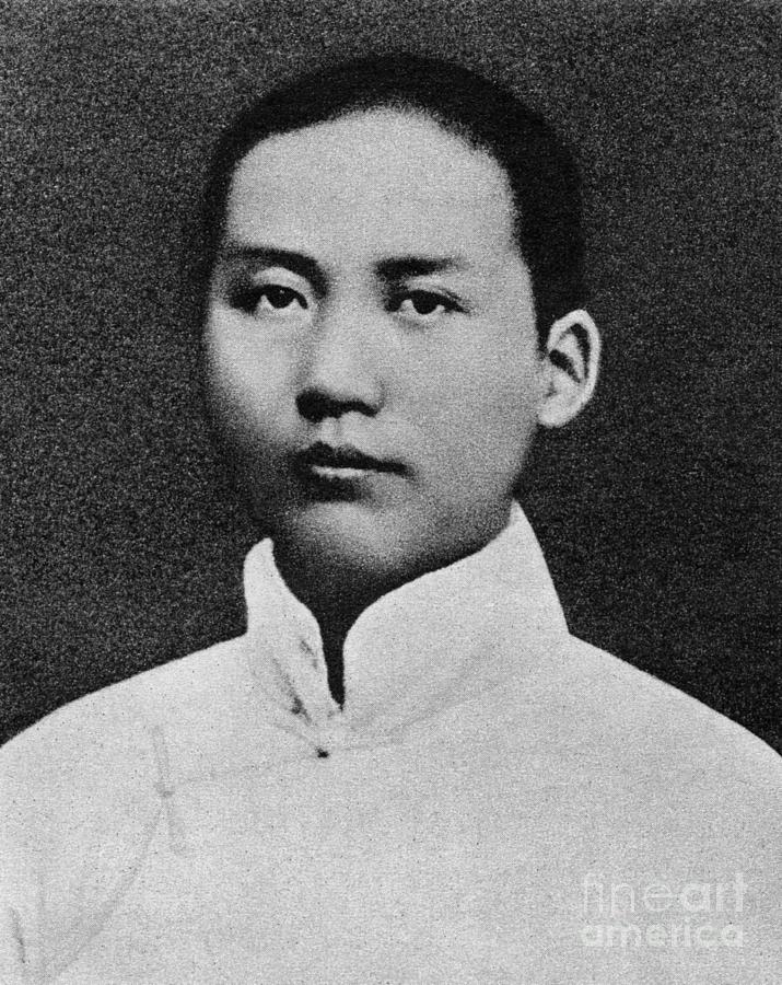 Portrait Of The Future Chinese Head Of State Mao Tse-tung Photograph by Chinese Photographer