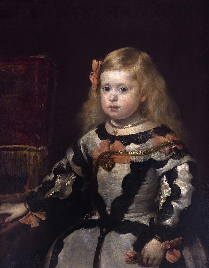 Portrait of the Infanta Margaret Theresa of Spain, ca. 1655, Oil on canvas, 70 x 59 cm, INV 941. Painting by Diego Velazquez -1599-1660-