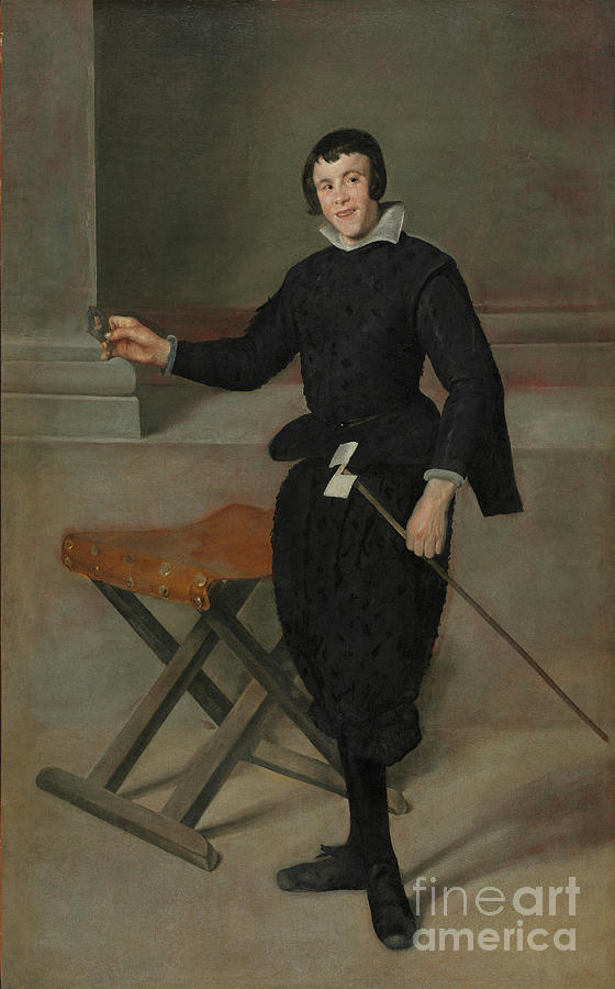 Portrait Of The Jester Calabazas By Velazquez Painting by Diego Velazquez