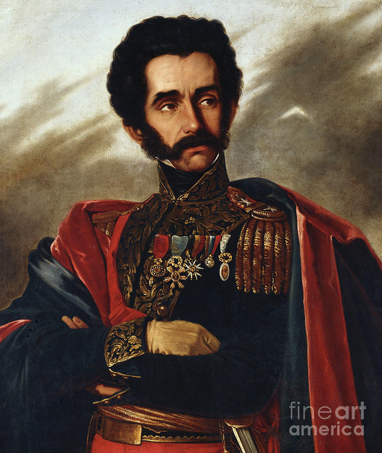 Portrait of the Liberator, Simon Bolivar, half length, in Full Dress Uniform Painting by South African School