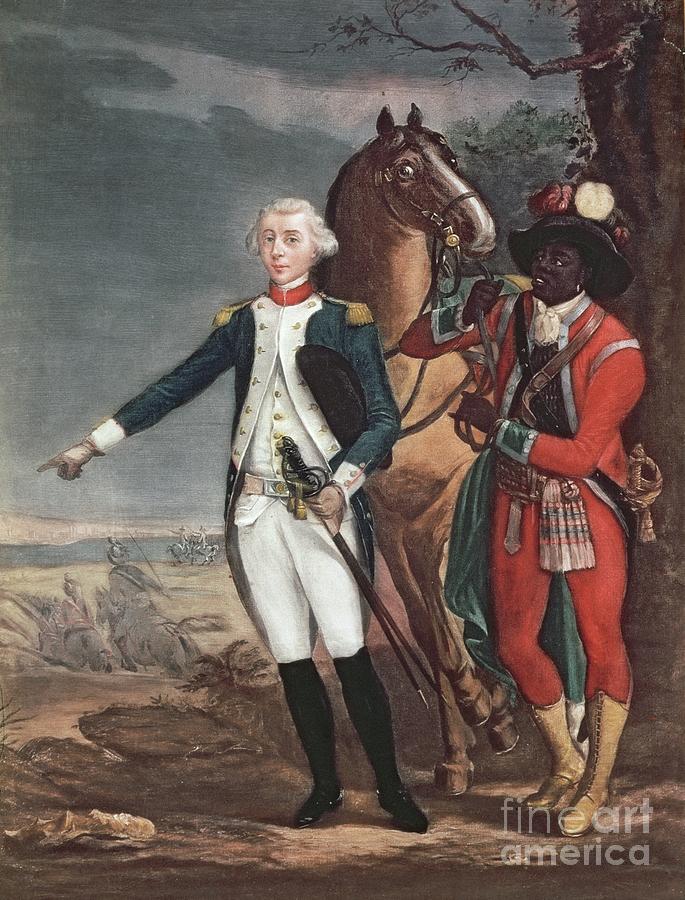 Portrait Of The Marquis De La Fayette With An Aide-de-camp During The ...