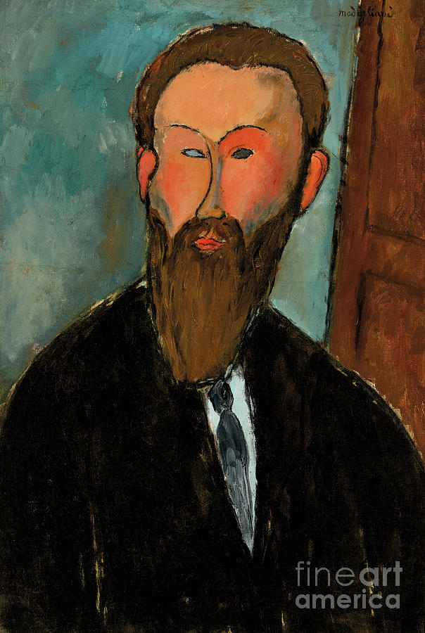 Portrait Of The Photographer Dilewski, 1916 Painting by Amedeo Modigliani