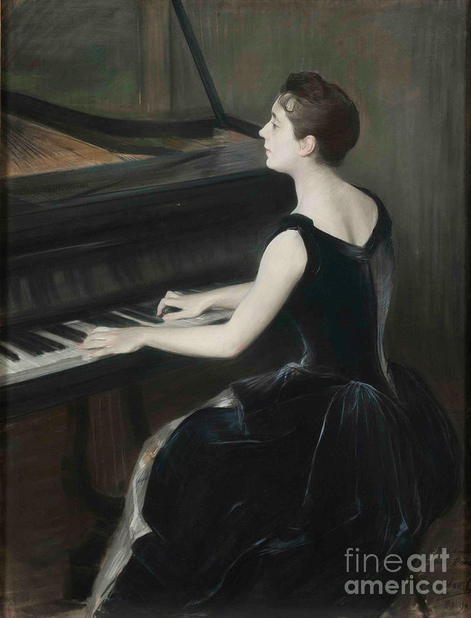 Portrait Of The Pianist Leontine Drawing by Heritage Images