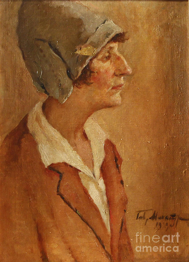 Portrait Of The Poet Anna Akhmatova Drawing by Heritage Images