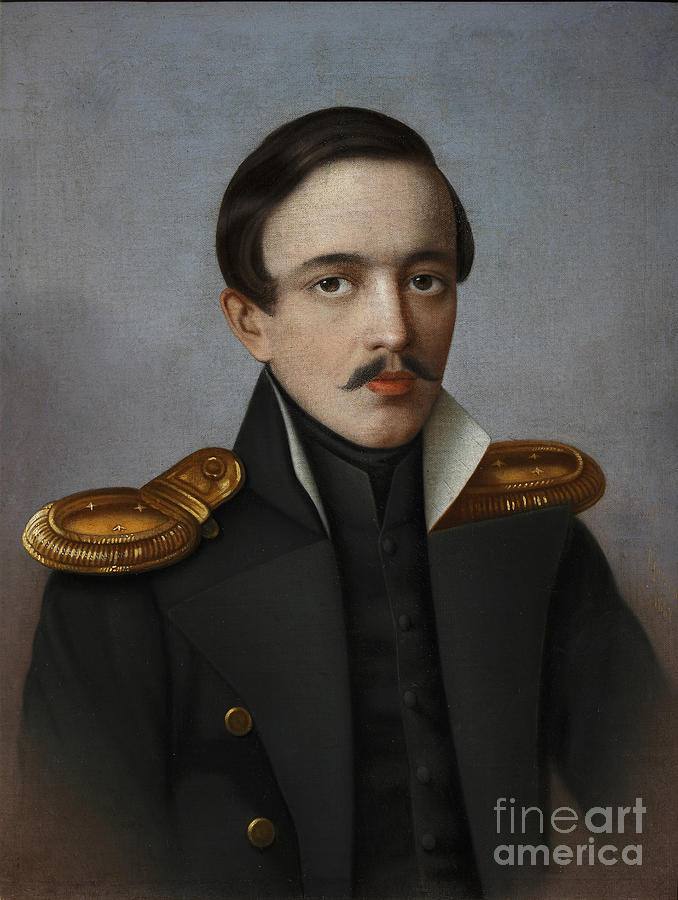 Portrait Of The Poet Mikhail Lermontov Drawing by Heritage Images