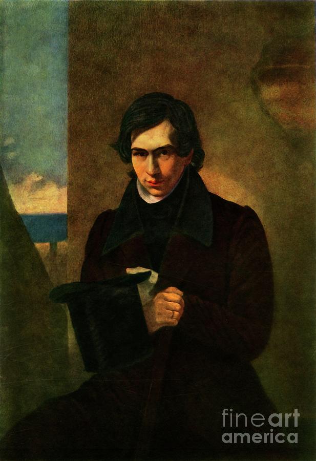 Portrait Of The Poet Nestor Vasilyevich Drawing by Print Collector