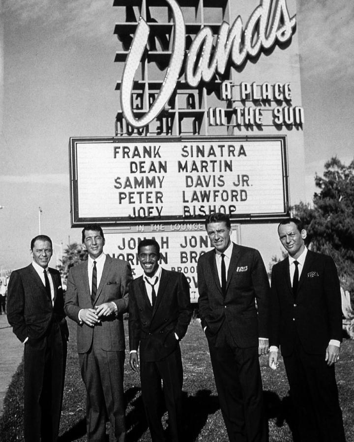 Frank Sinatra Photograph - Portrait Of The Rat Pack Band Members In Front Of Sands Motel by Globe Photos