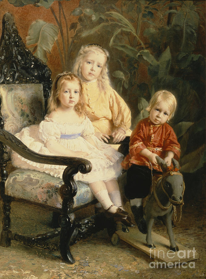 Portrait Of The Stasovs Children, Early Drawing by Heritage Images