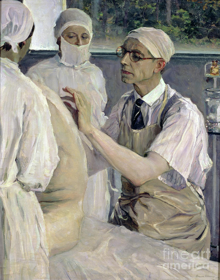 Portrait Of The Surgeon Sergei Sergeevich Yudin Painting By Mikhail