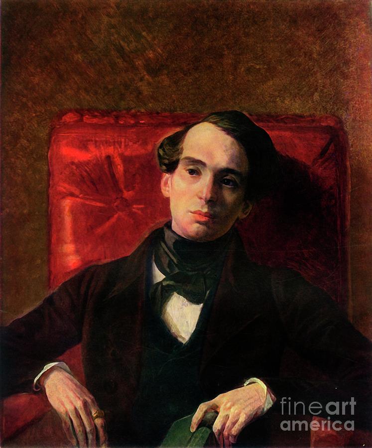 Portrait Of The Writer Alexandr Drawing by Print Collector