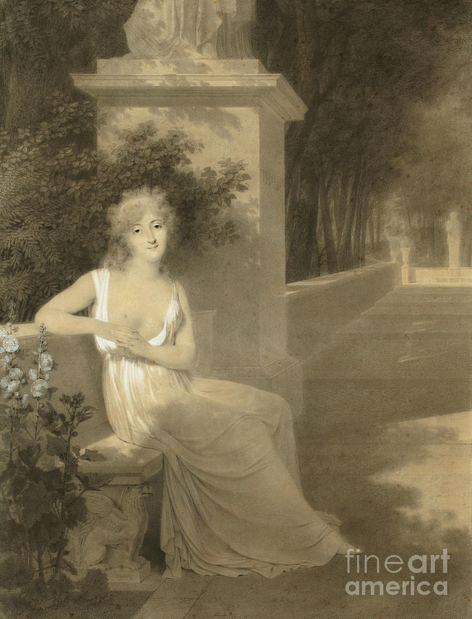 Portrait of Theresa Tallien as a muse of poetry Drawing by Jean-Baptiste Isabey