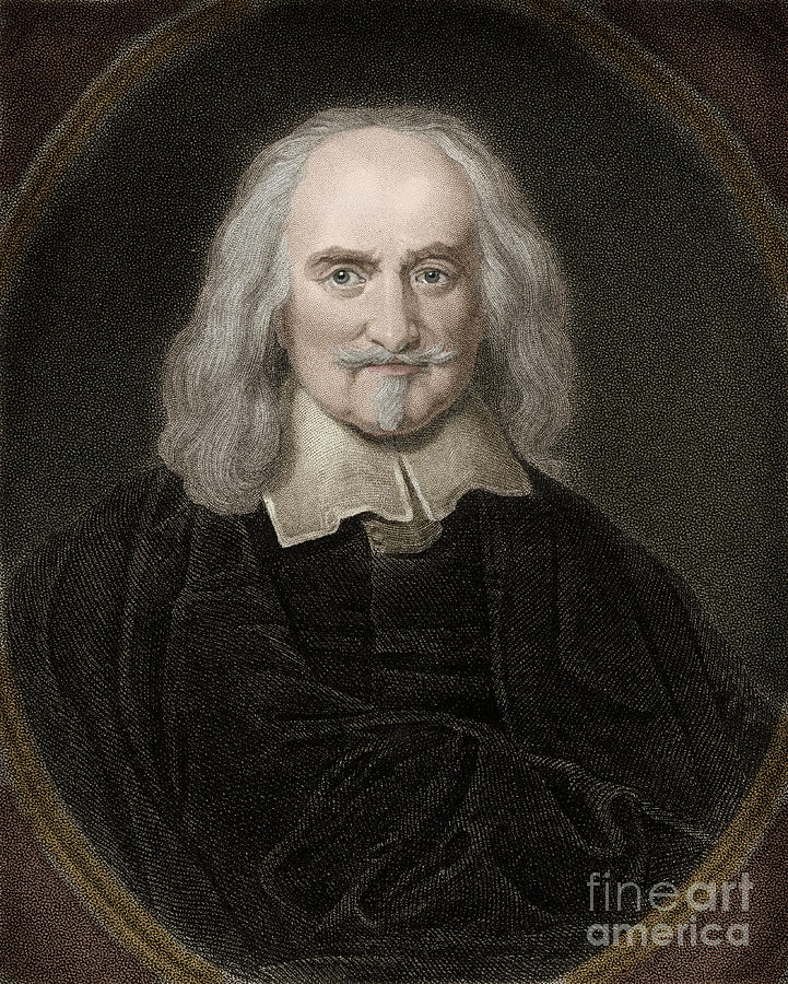 Portrait Of Thomas Hobbes, English Philosopher Drawing by English