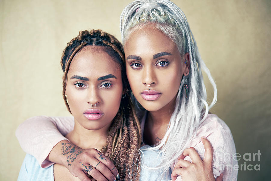 London Photograph - Portrait Of Twin Sisters by Tara Moore
