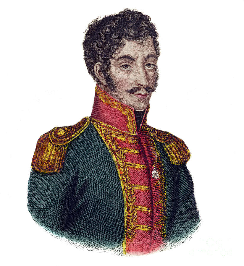 Portrait Painting - Portrait of Venezuelan politician and military man Simon Bolivar by French School
