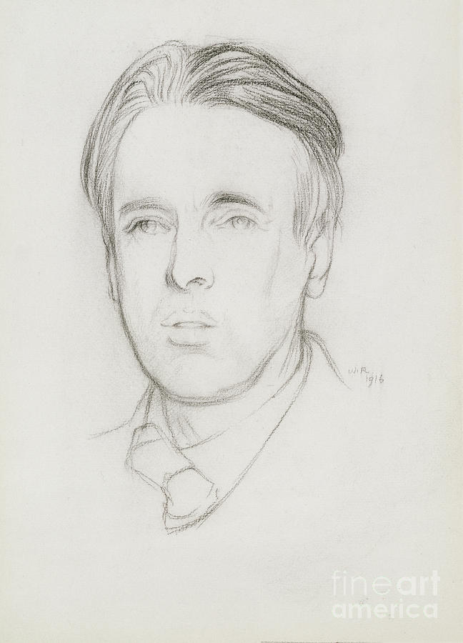 Portrait Of W B Yeats, 1916, Pencil On Paper Painting by William ...