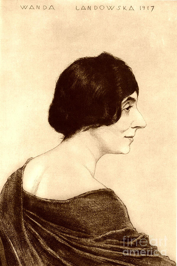 Portrait Of Wanda Landowska 1879-1959 Drawing by Heritage Images