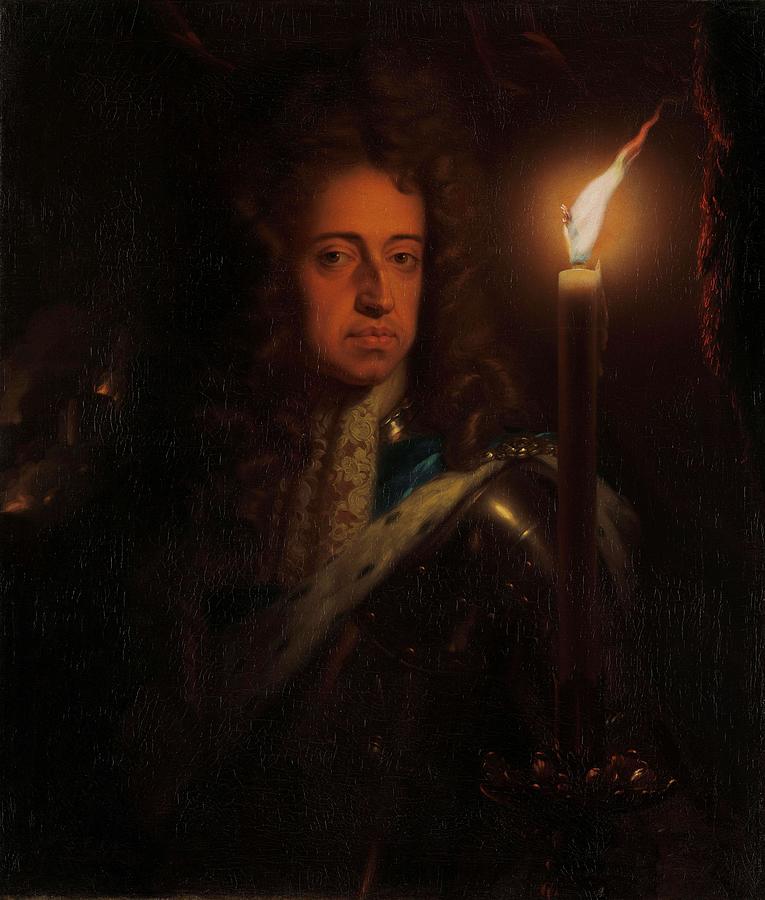 Portrait of Willem III, Prince of Orange, King of England and Stadtholder. Willem III, Prince of ... Painting by Godfried Schalcken