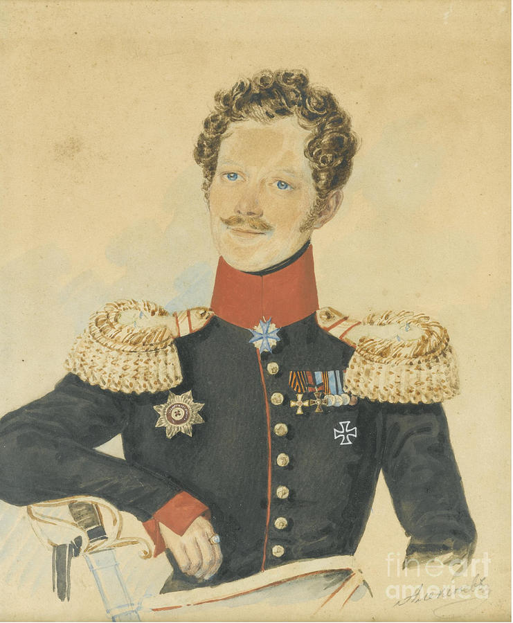 Portrait Of Yegor Fyodorovich Meiendorf Drawing by Heritage Images