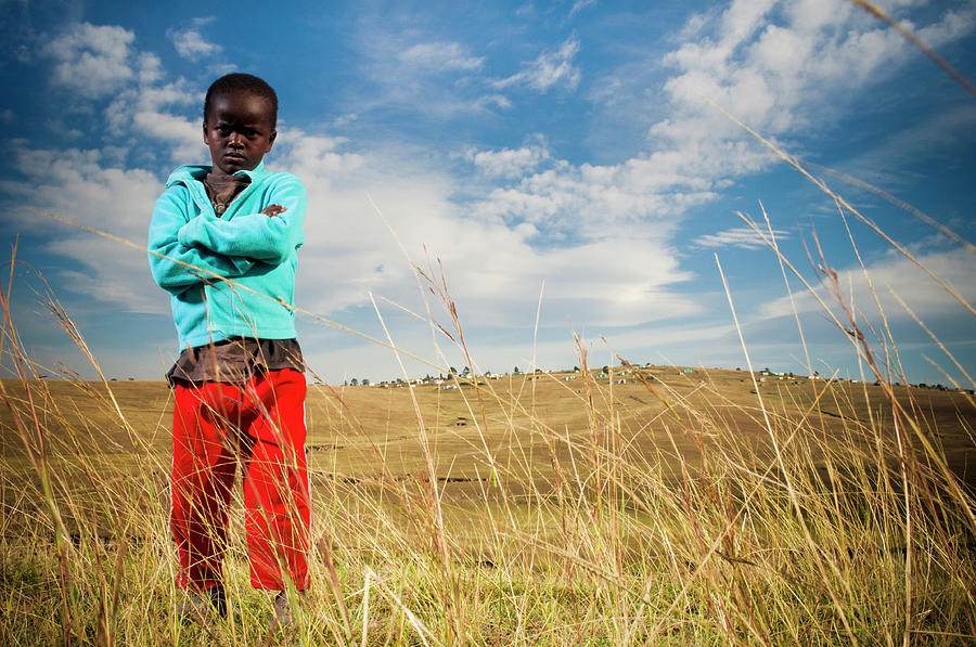 Portrait Of Young Boy In Rural Transkei Photograph by Subman