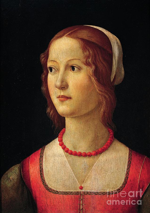 Portrait Of Young Girl By Domenico Ghirlandaio Painting by Domenico Ghirlandaio