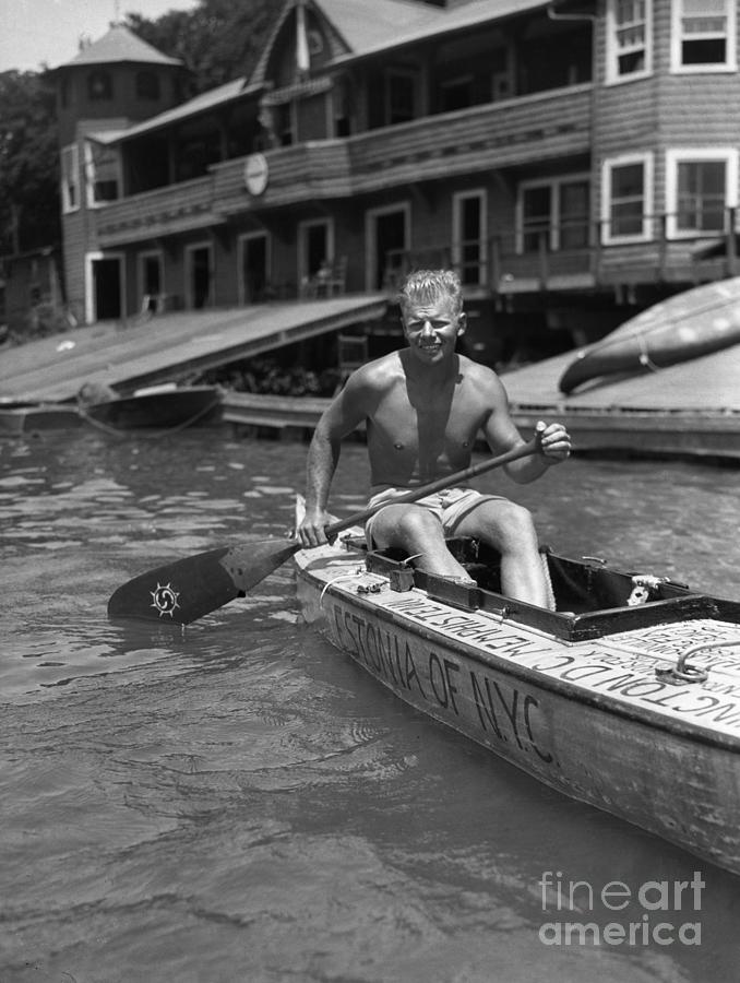 Portrait Of Young Man Kayaking Photograph by Bettmann