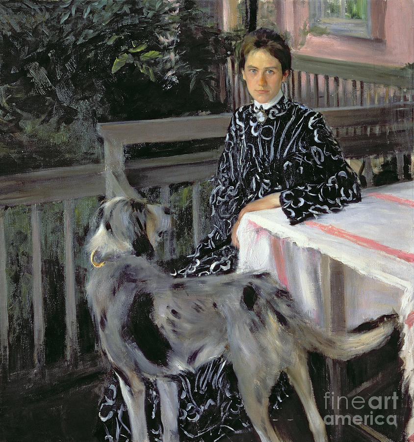 Portrait Of Yulia Yevstafievna Kustodieva Painting by Boris Kustodiev