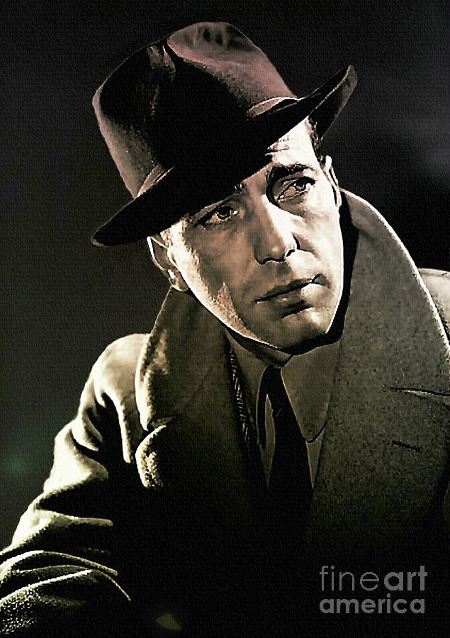 Portrait Painting Of Humphrey Bogart Painting by Ian Gledhill