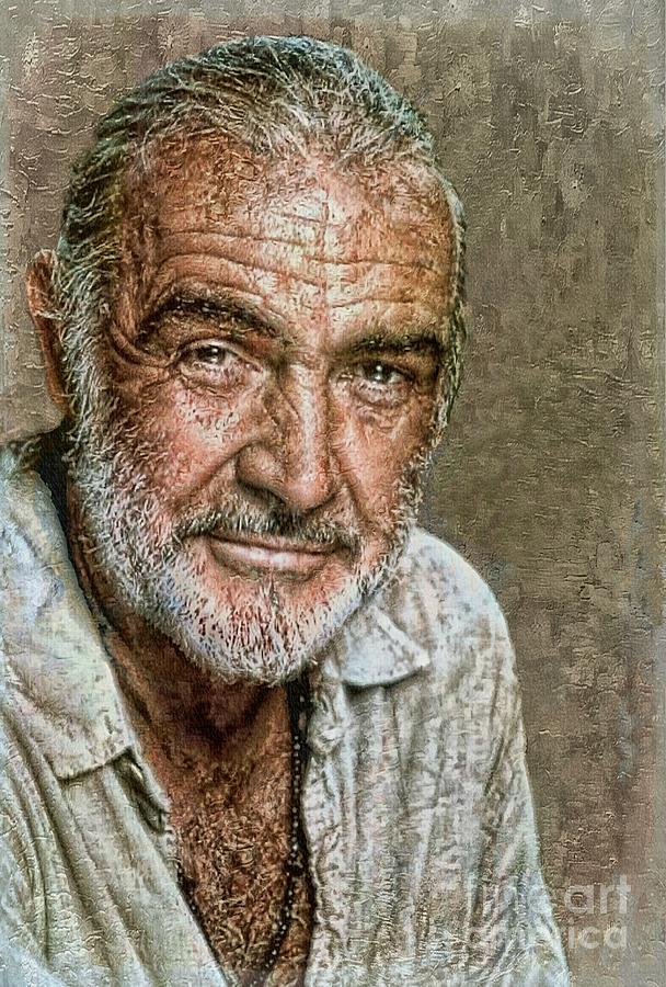 Portrait Painting Of Sean Connery Painting by Ian Gledhill