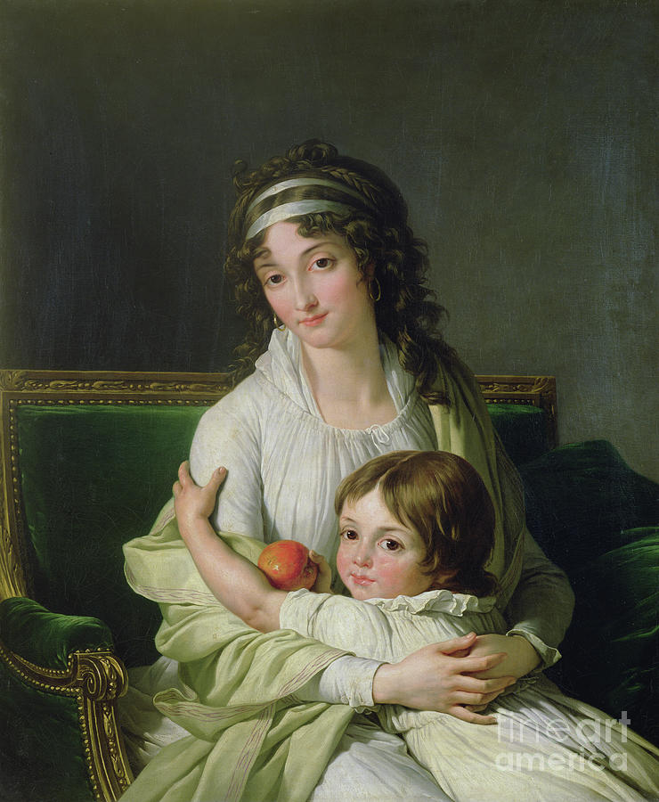 Portrait Presumed To Be Madame Jeanne-justine Boyer-fonfrede And Her Son, Henri Painting by Francois Andre Vincent