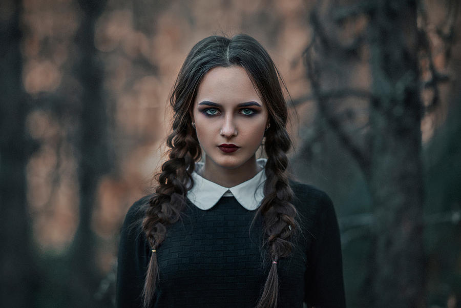 portrait Wednesday Addams Photograph by Elena Kotliarova - Pixels Merch