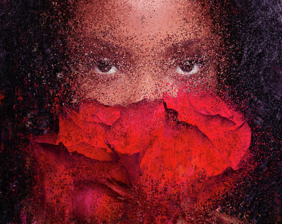 Portrait With Red Roses by Alex Mir Portrait With Red Roses by Alex Mir