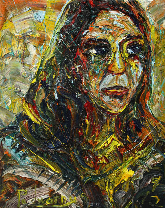 Portrait Woman Expressionism  Oil Painting  abstract Wall 