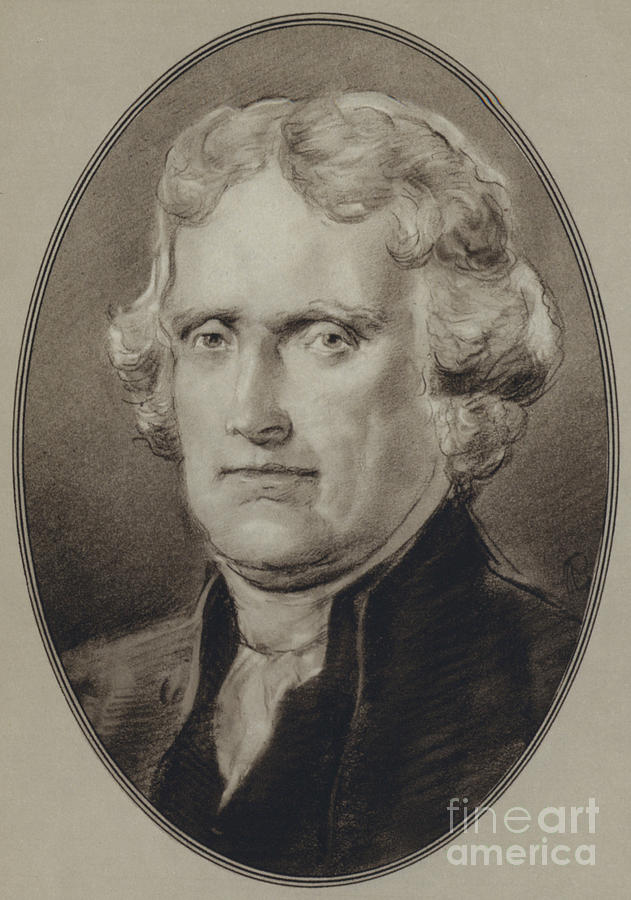 Portraits Of American Statesmen, Thomas Jefferson Painting by Gordon Ross