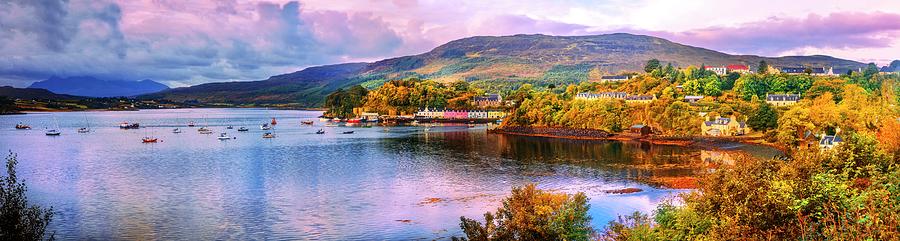 Portree Scotland in Panorama Photograph by Debra and Dave Vanderlaan