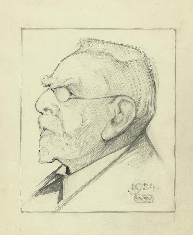 Portret Van August Allebe Drawing by Bernard Willem Wierink | Fine Art ...