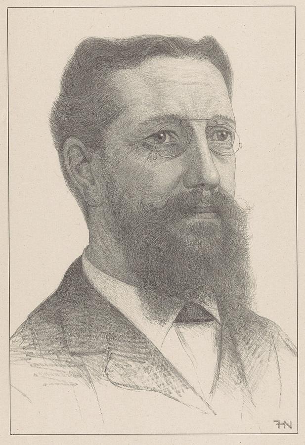 Portret Van Max Wilhelm Carl Weber Drawing by Ferdinand Hart Nibbrig ...