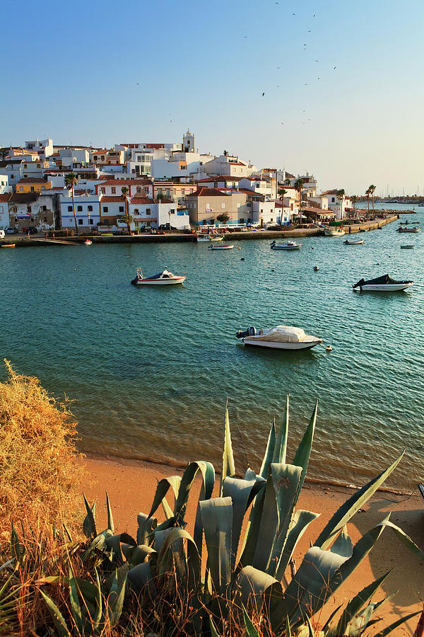 Portugal, Faro, Ferragudo, Atlantic Ocean, Algarve, The Fishing Village Of Ferragudo Near Portimao Digital Art by Luigi Vaccarella