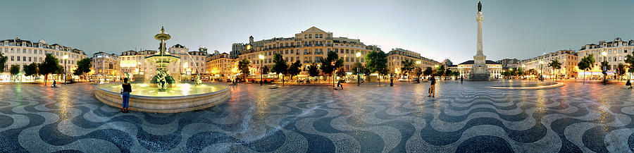 Portugal, Lisbon, Rossio Square, Dusk Photograph by Andrea Pistolesi