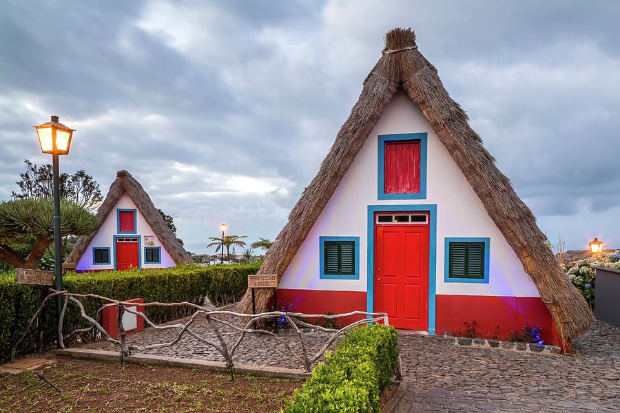 Portugal, Madeira, Madeira Island, Santana, Traditional Madeirense Home Digital Art by Sebastian Wasek