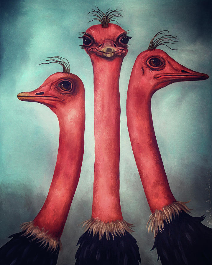 Bird Painting - Posers 4 by Leah Saulnier