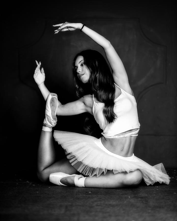 Posing Ballerina Bw Photograph by Vasil Nanev