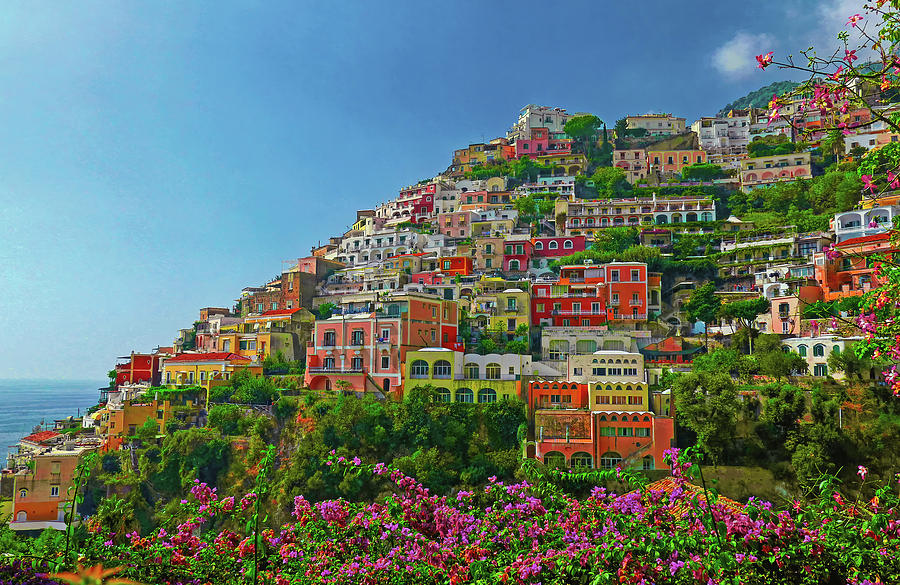 Nature Digital Art - Positano Italy Amalfi coast by Yury Malkov