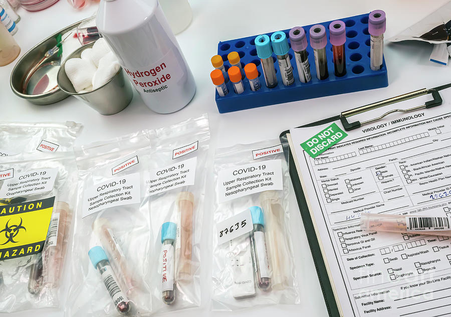 Positive Covid Pcr Test Samples Being Analysed Photograph by ...