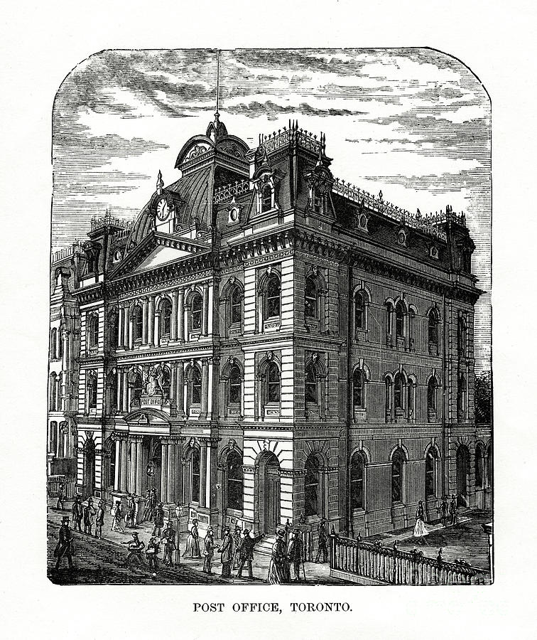Post Office, Toronto, Ontario, Canada Drawing by Print Collector Post Office, Toronto, Ontario, Canada Drawing by Print Collector